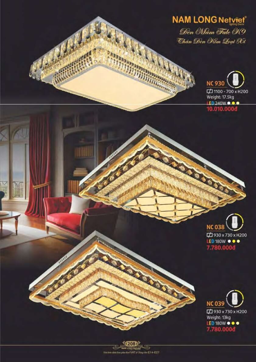 Đèn mâm Nam Long Netviet NC 930, NC 038, NC 039