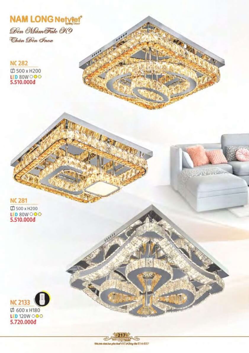 Đèn mâm Nam Long Netviet NC 282, NC 281, NC 2133