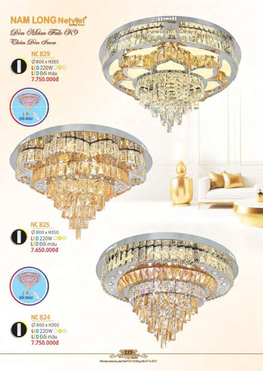 Đèn mâm Nam Long Netviet NC 829, NC 825, NC 824