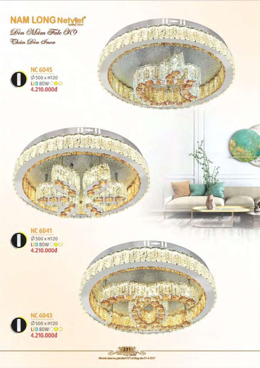 Đèn mâm Nam Long Netviet NC 6045, NC 6041, NC 6043