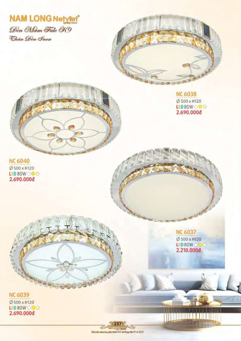 Đèn mâm Nam Long Netviet NC 6038, NC 6040, NC 6037, NC 6039