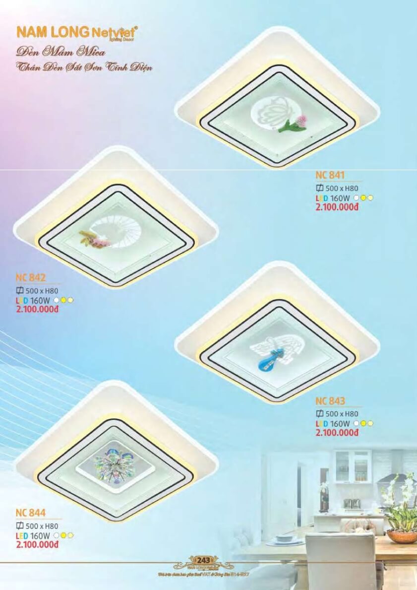 Đèn mâm Nam Long Netviet NC 841, NC 842, NC 843, NC 844