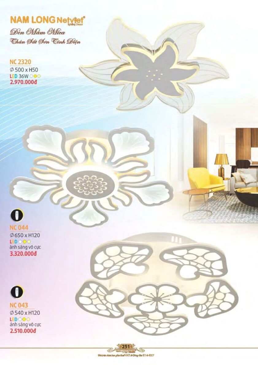 Đèn mâm Nam Long Netviet NC 2320, NC 044, NC 043