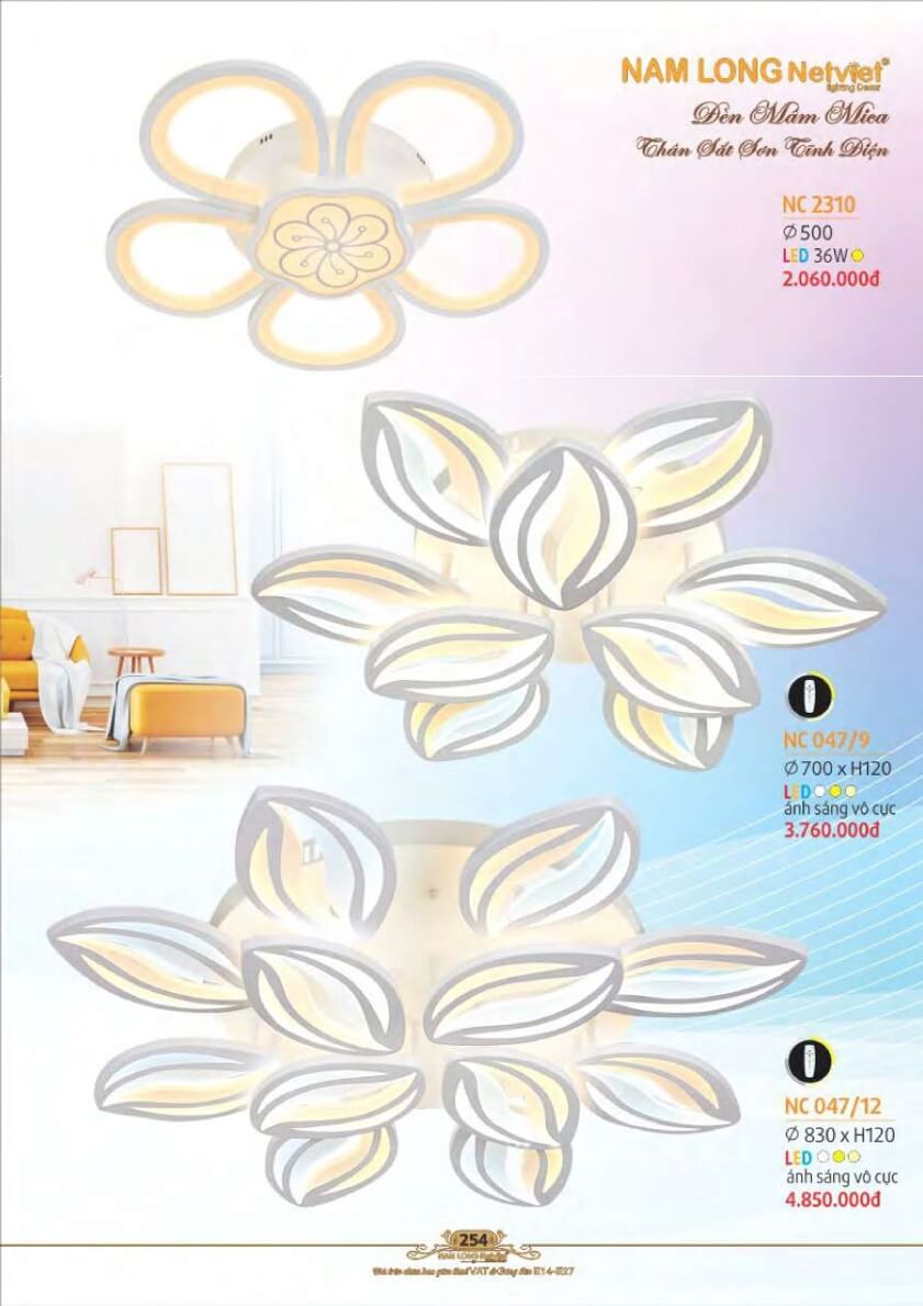 Đèn mâm Nam Long Netviet NC 2310, NC 047/9, NC 047/12