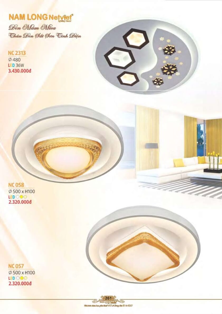 Đèn mâm Nam Long Netviet NC 2313, NC 057, NC 058