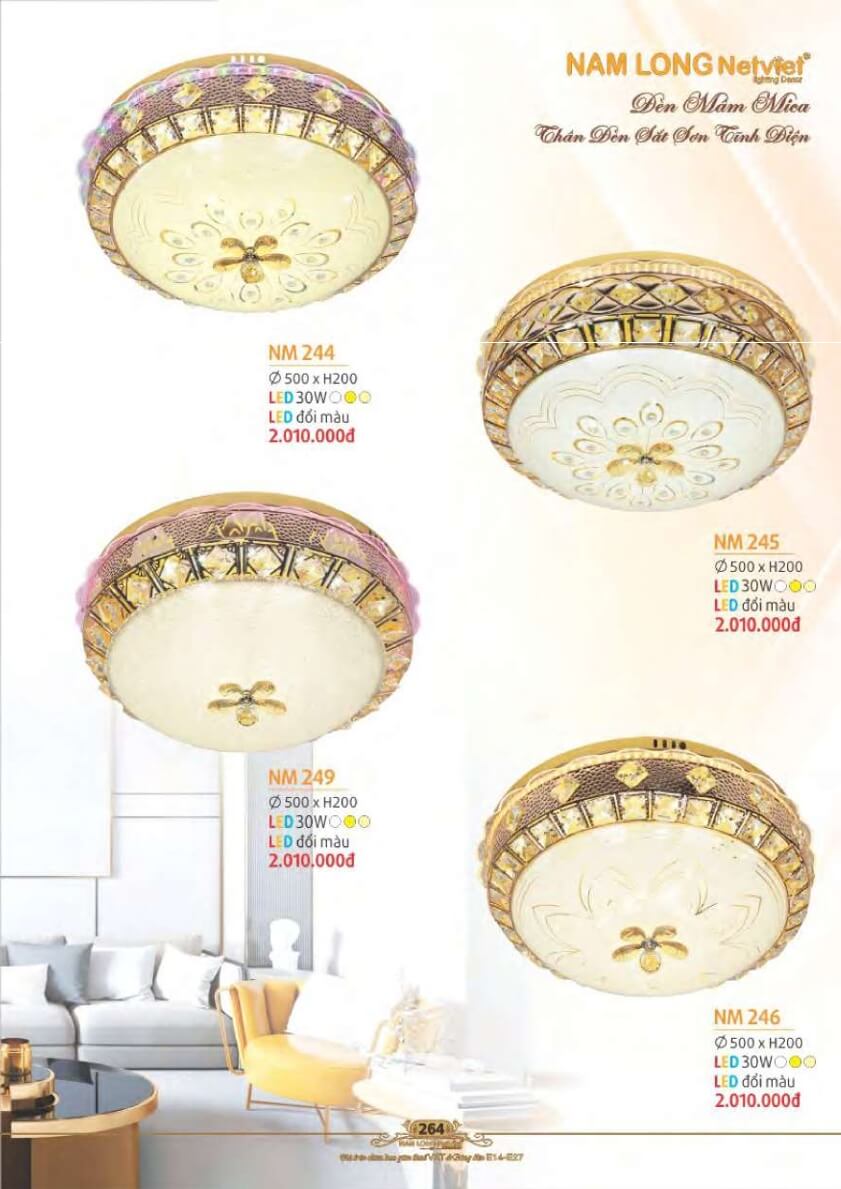 Đèn mâm Nam Long Netviet NM 244, NM 245, NM 246, NM 249