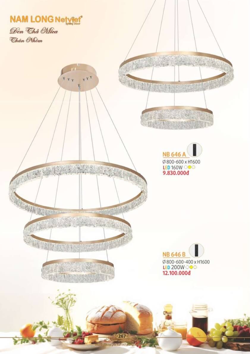 Đèn thả Nam Long Netviet NB 646A, NB 646B