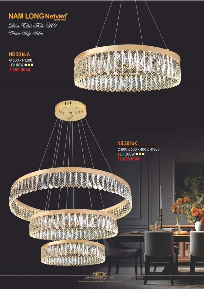 Đèn thả Nam Long Netviet NB 3016A, NB 3016C
