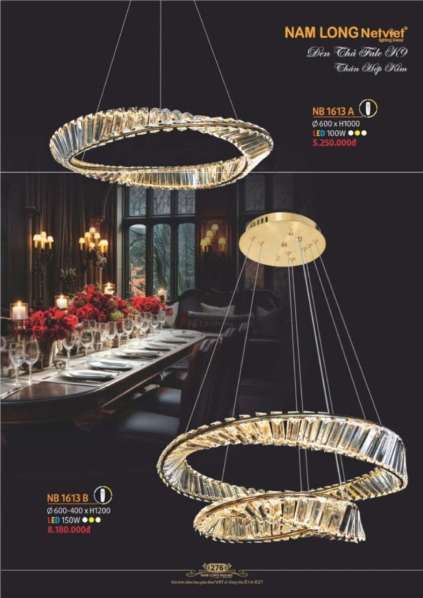 Đèn thả Nam Long Netviet NB 1613A, NB 1613B