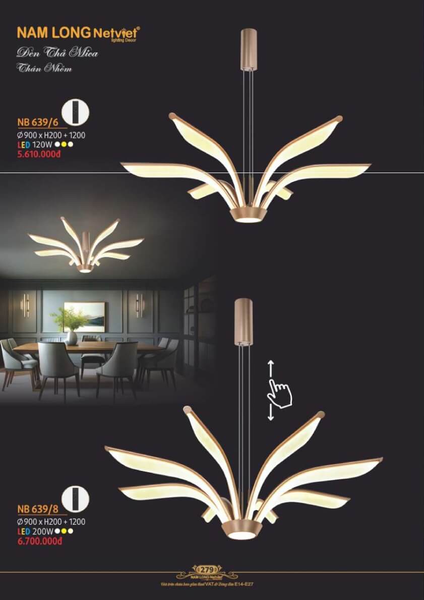 Đèn thả Nam Long Netviet NB 639/6, NB 639/8