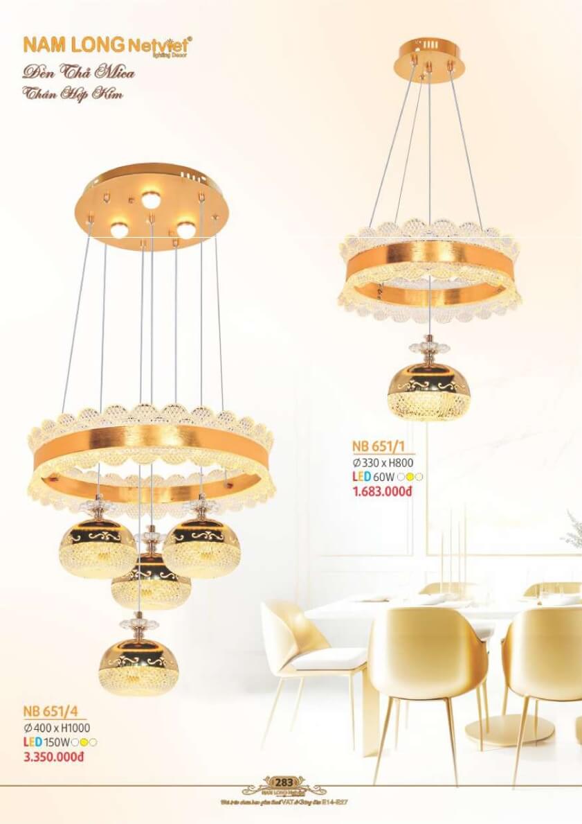 Đèn thả Nam Long Netviet NB 651/1, NB 651/4
