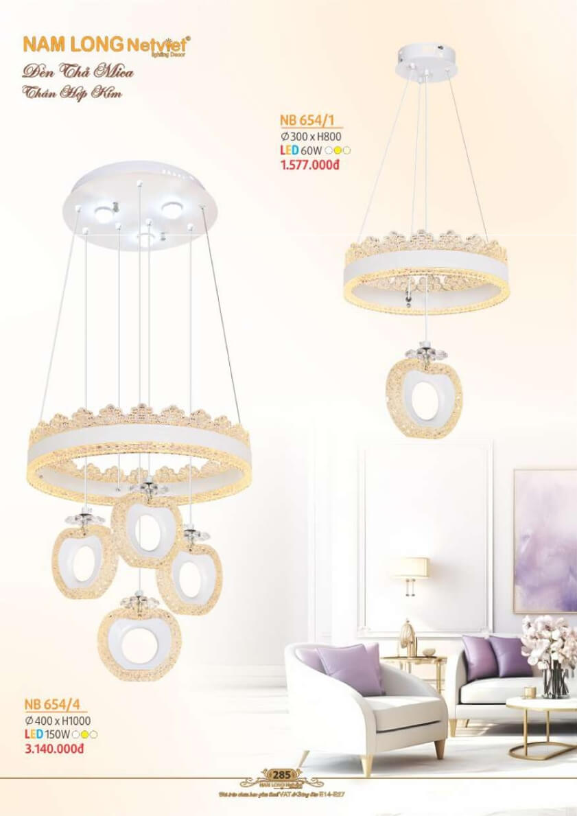 Đèn thả Nam Long Netviet NB 654/1, NB 654/4