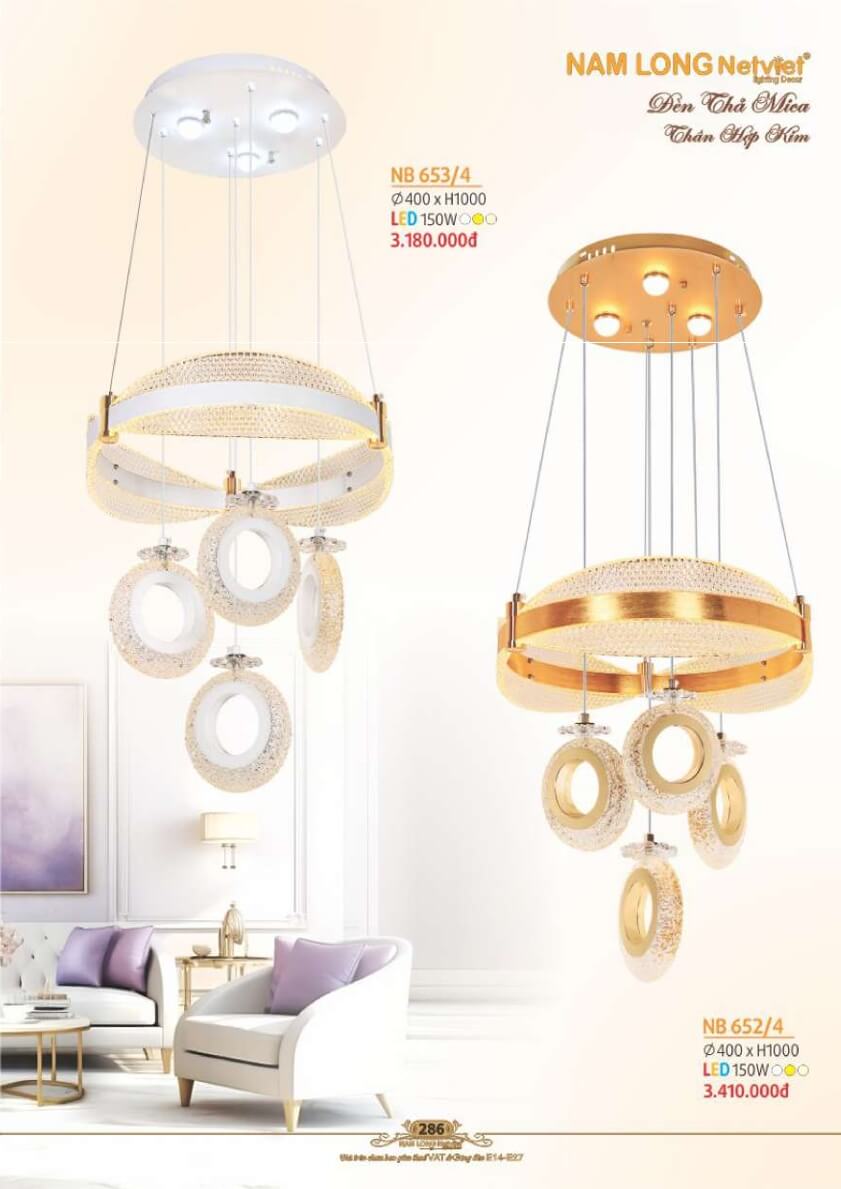 Đèn thả Nam Long Netviet NB 652/4, NB 643/4