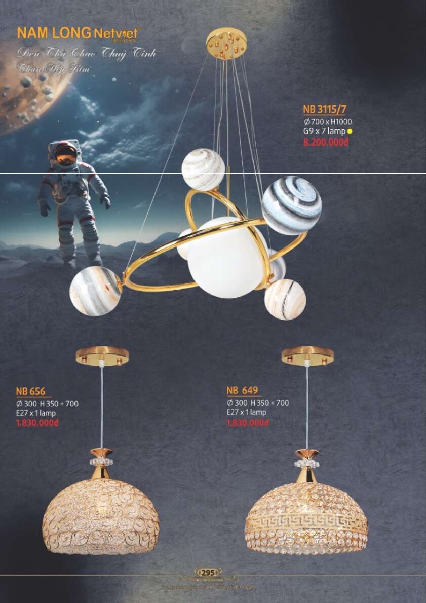 Đèn thả Nam Long Netviet NB 3115/7, NB 656, NB 649