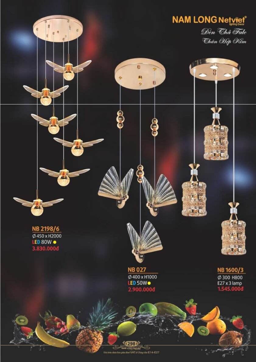 Đèn thả Nam Long Netviet NB 2198/6, NB 027, NB 1600/3