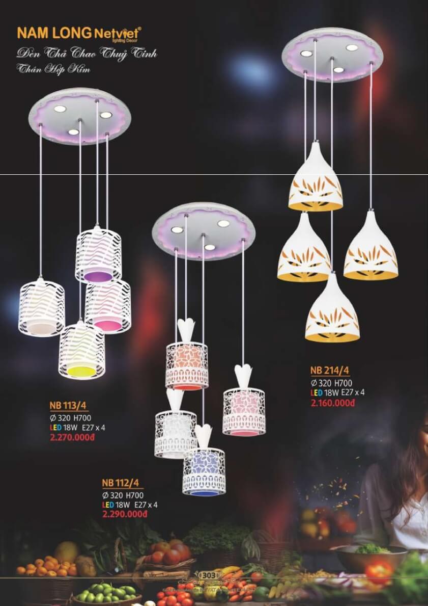 Đèn thả Nam Long Netviet NB 113/4, NB 112/4, NB 214/4