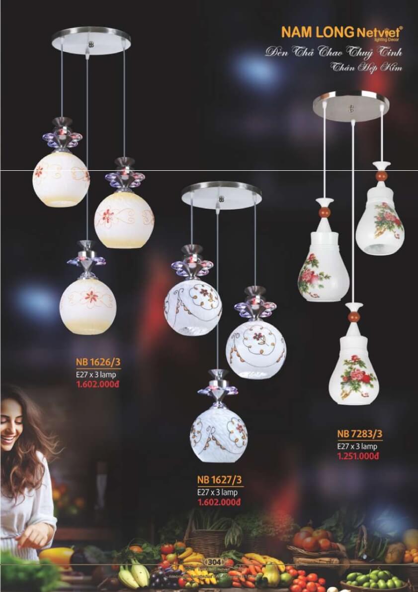 Đèn thả Nam Long Netviet NB 1626/3, NB 1627/3, NB 7283/3