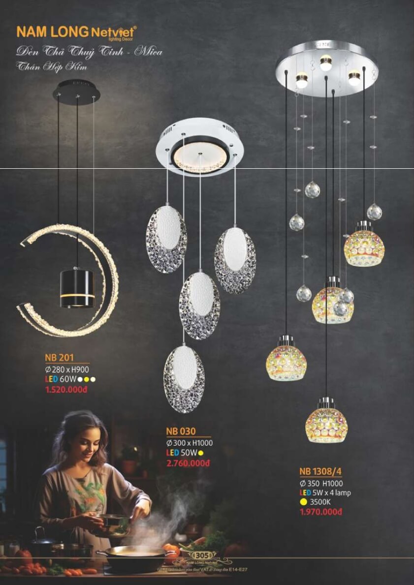 Đèn thả Nam Long Netviet NB 201, NB 030, NB 1308/4