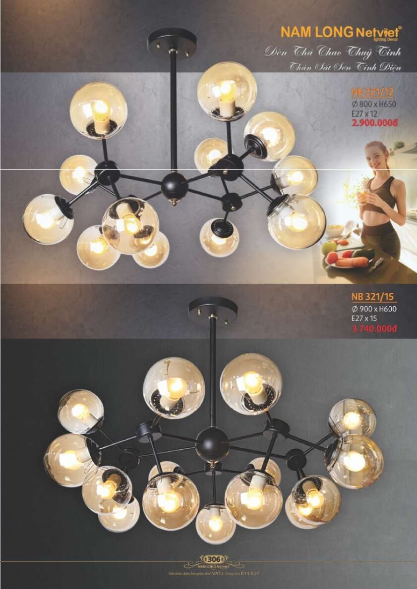 Đèn thả Nam Long Netviet NB 321/12, NB 321/15