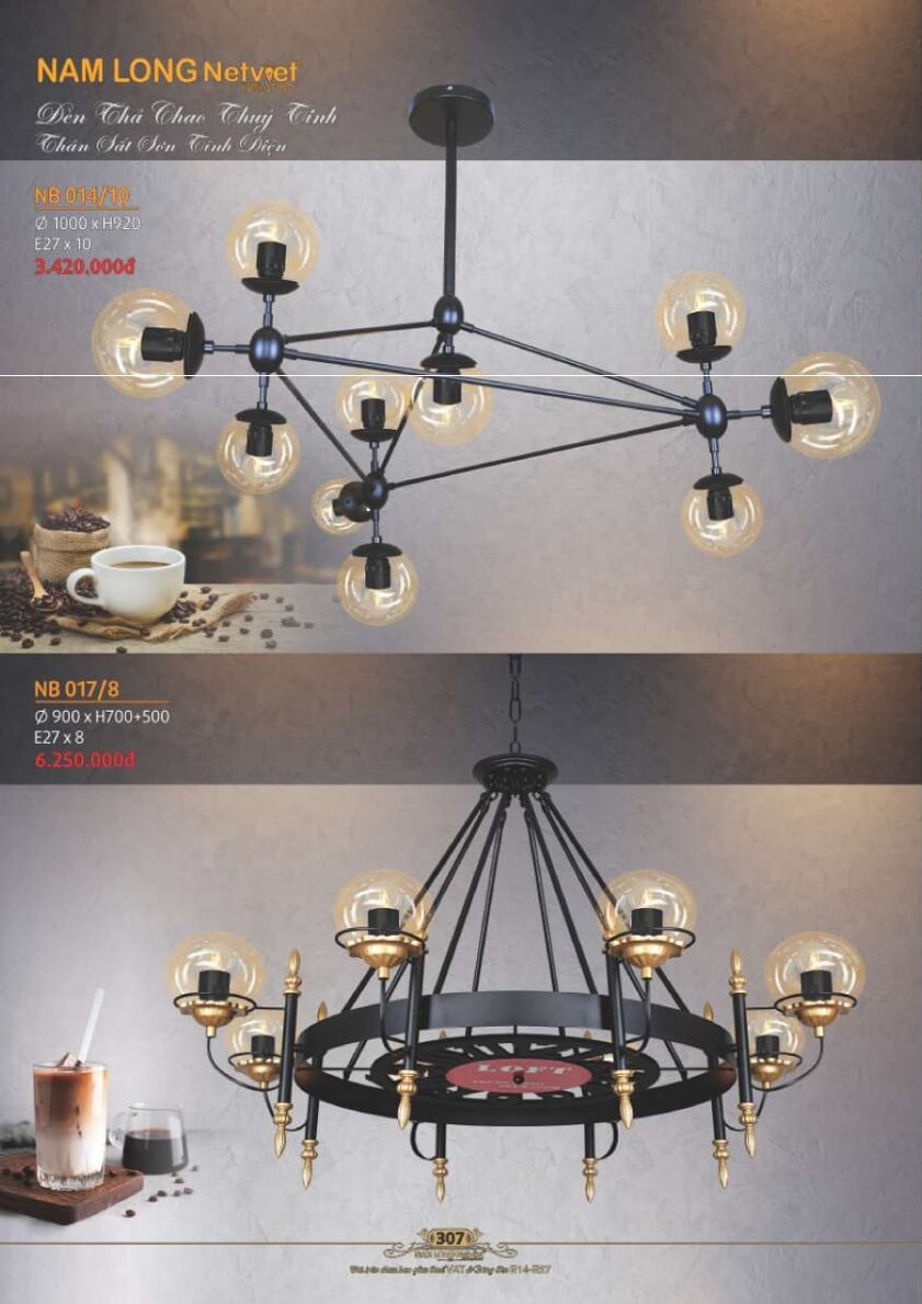 Đèn thả Nam Long Netviet NB 014/10, NB 017/8