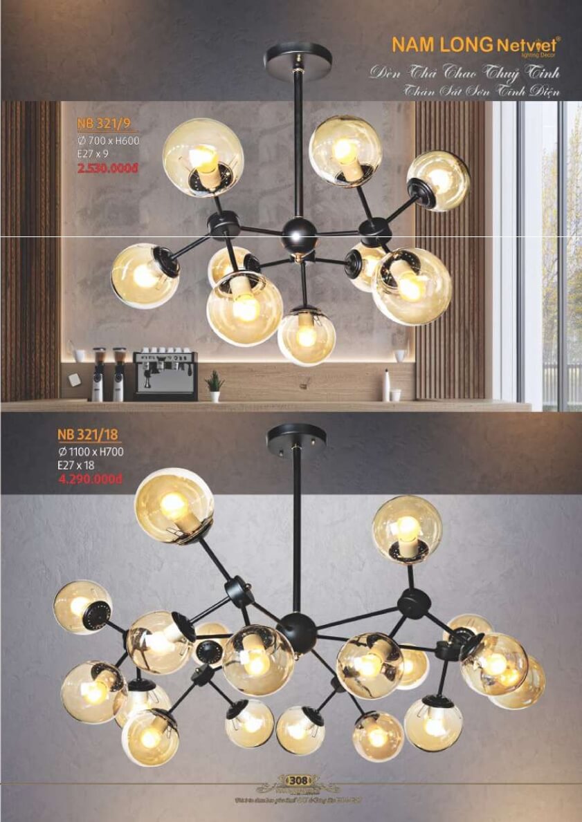 Đèn thả Nam Long Netviet NB 321/9, NB 321/18