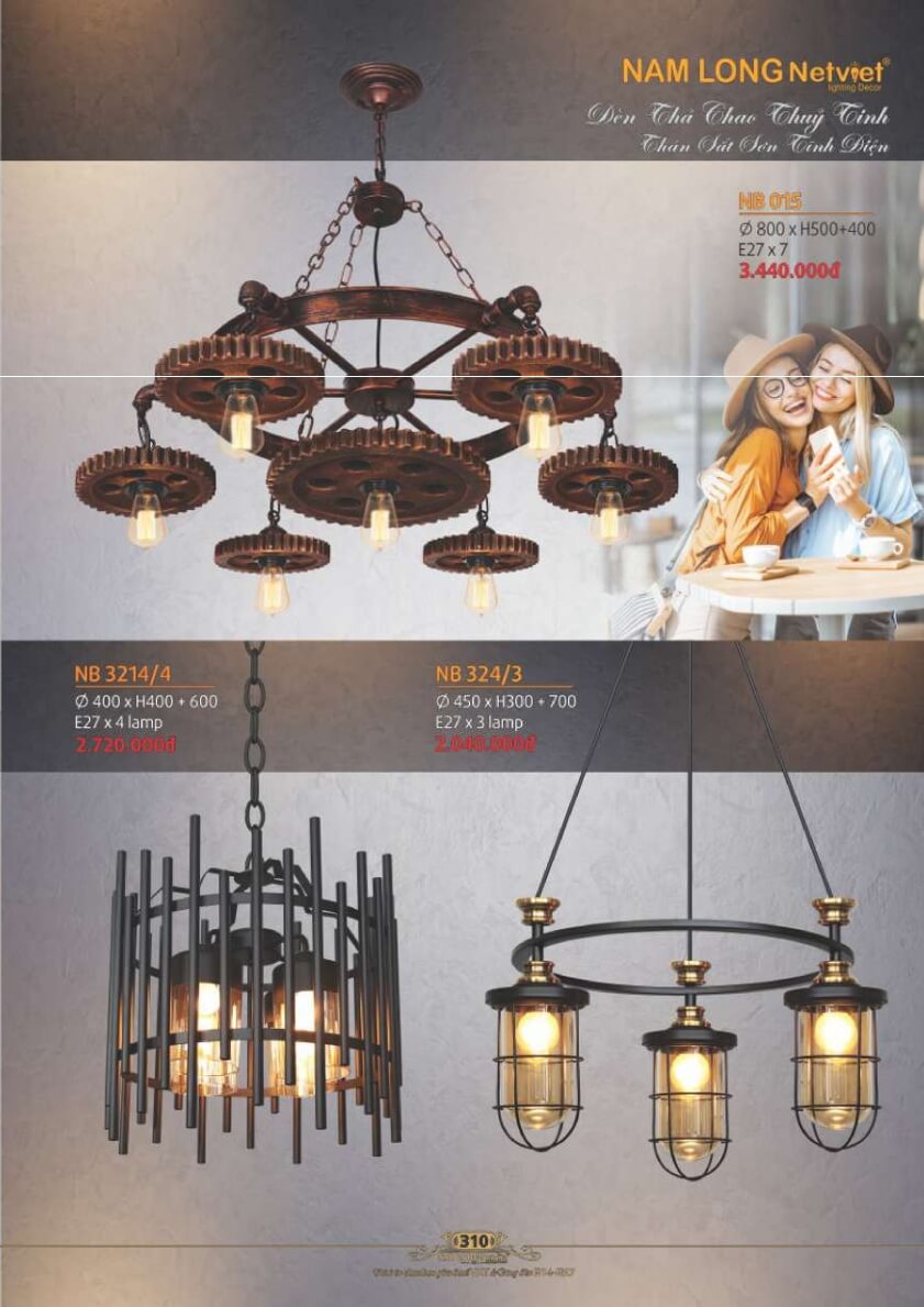 Đèn thả Nam Long Netviet NB 015, NB 3214/4, NB 324/3