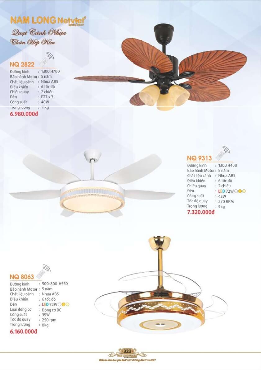 Quạt trần Nam Long Netviet NQ 2822, NQ 9313, NQ 8063