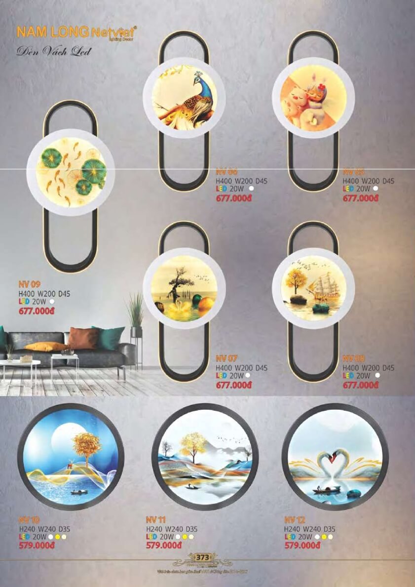 Đèn vách Nam Long Netviet NV 09, NV 06, NV 05, NV 07, NV 08, NV 10, NV 11, NV 12