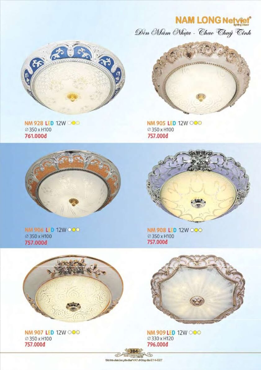 Đèn mâm Nam Long Netviet NM 928, NM 905, NM 906, NM 908, NM 907, NM 909
