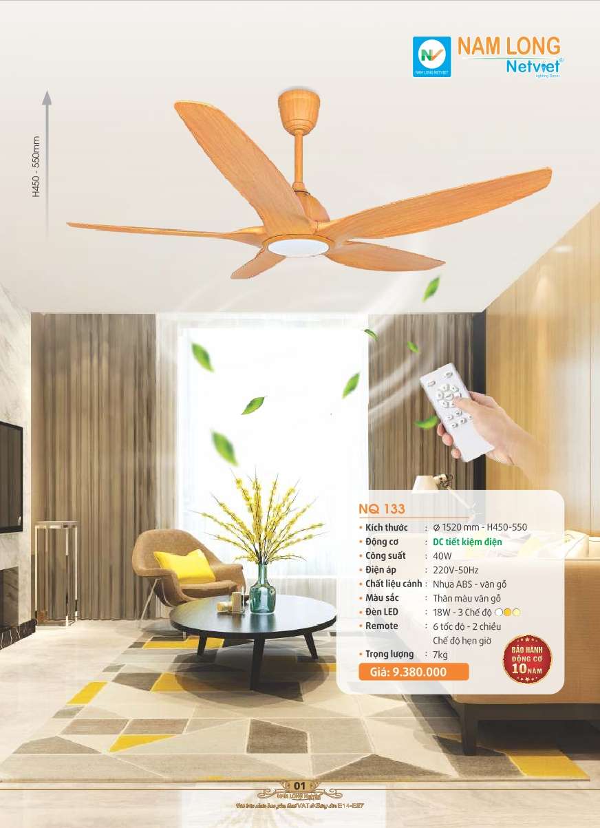 Quạt trần Nam Long Netviet NQ 133
