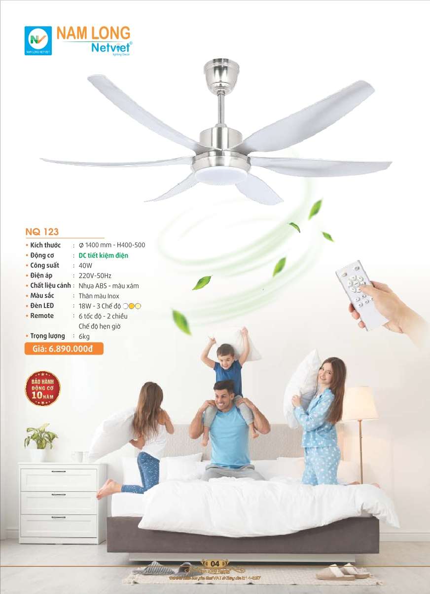 Quạt trần Nam Long Netviet NQ 123
