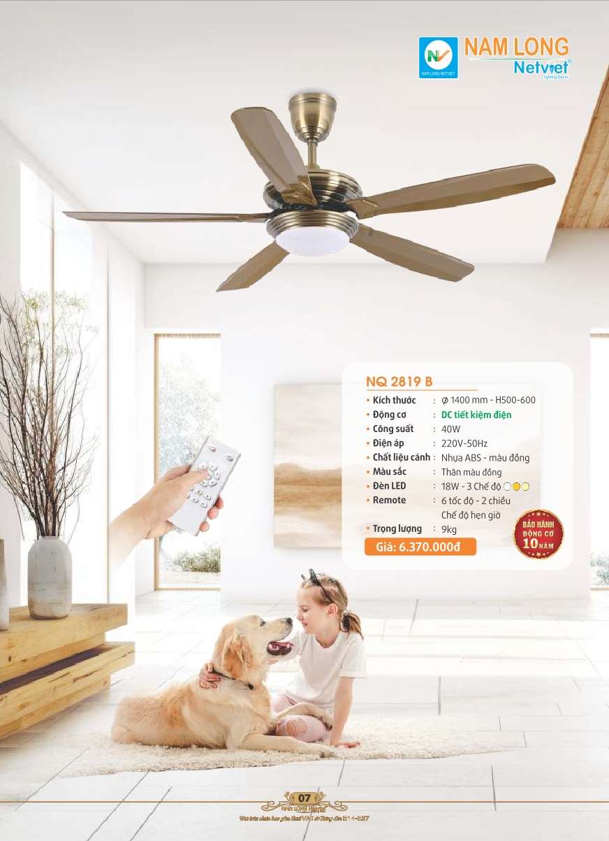 Quạt trần Nam Long Netviet NQ 2819B