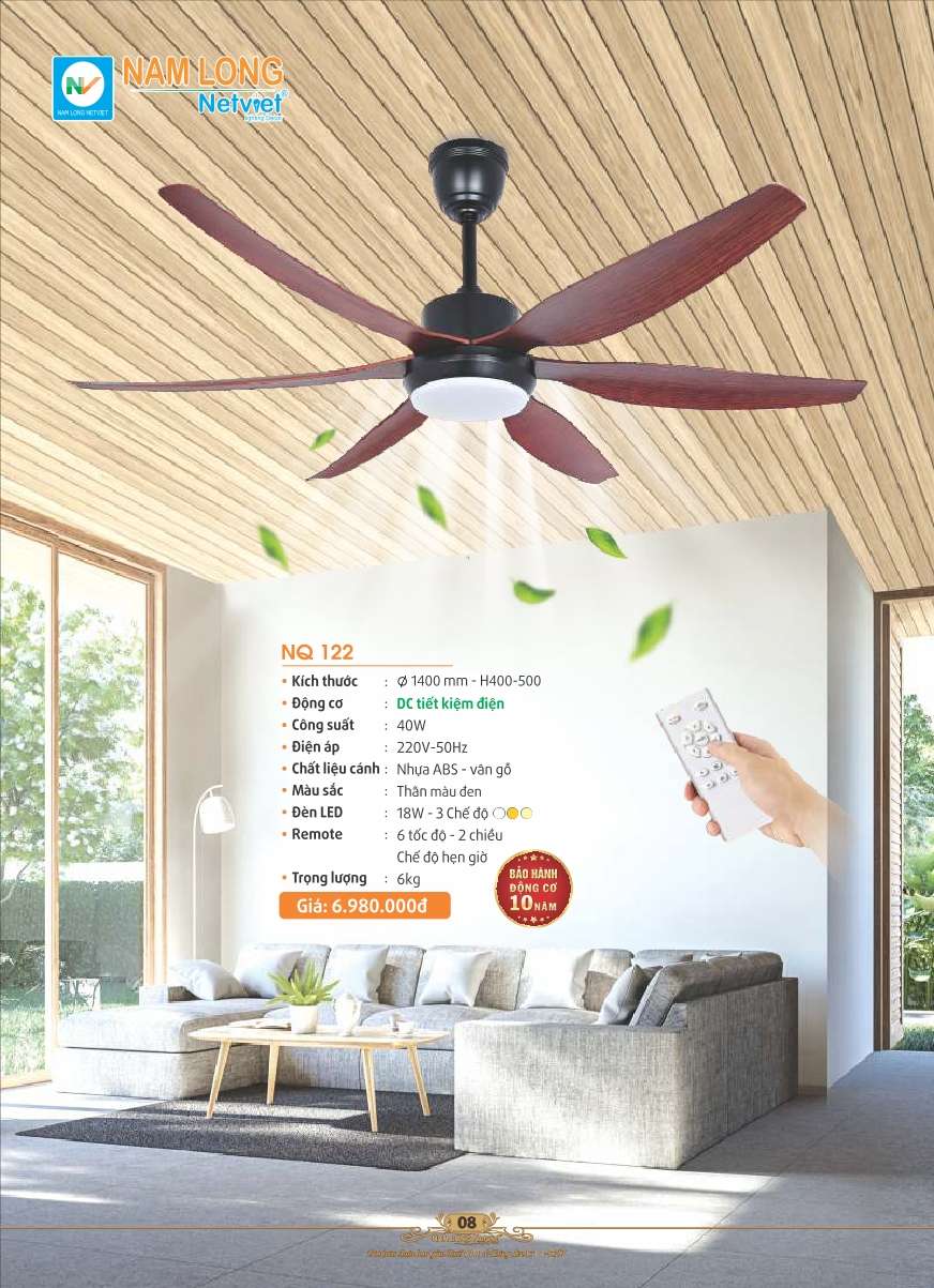 Quạt trần Nam Long Netviet NQ 122