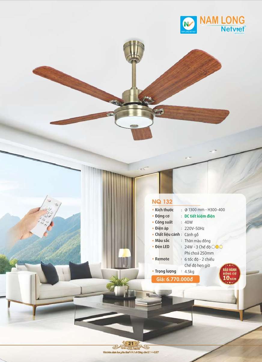 Quạt trần Nam Long Netviet NQ 132
