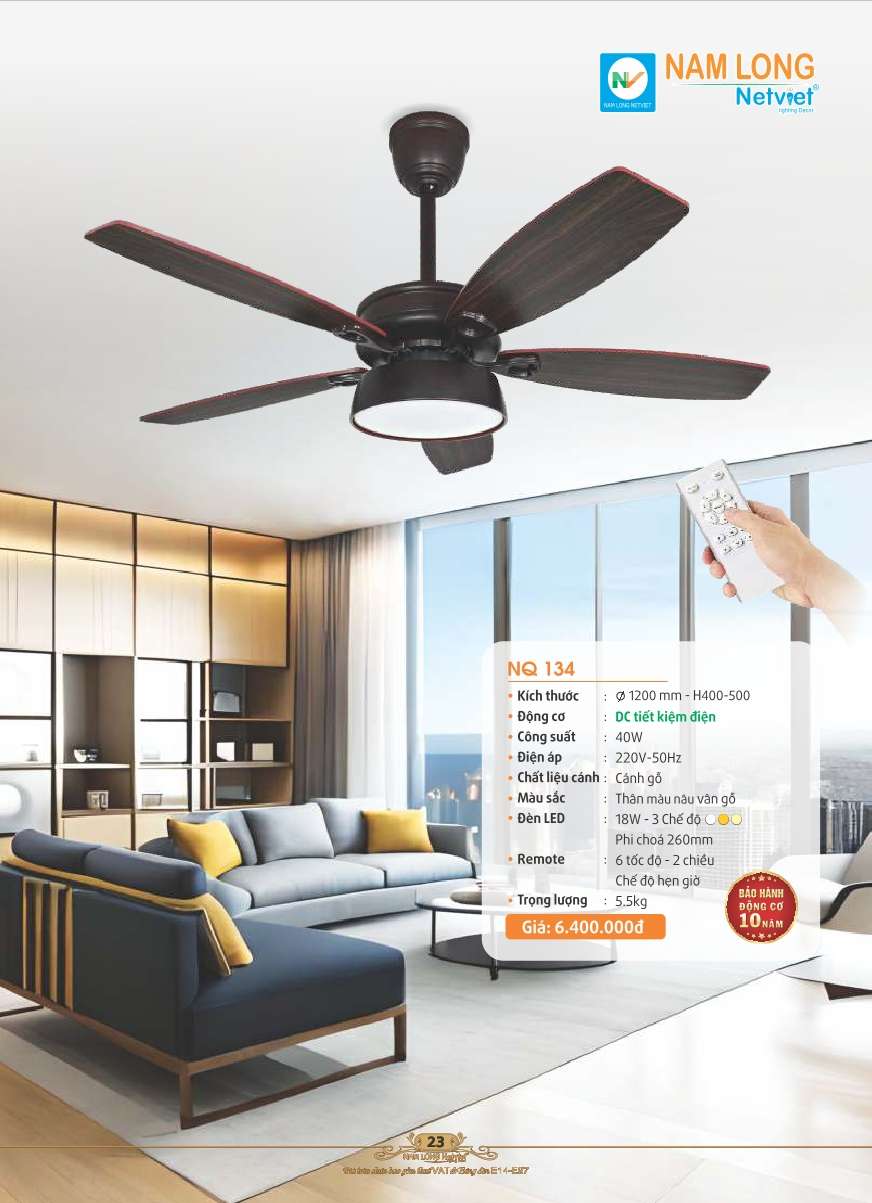 Quạt trần Nam Long Netviet NQ 134