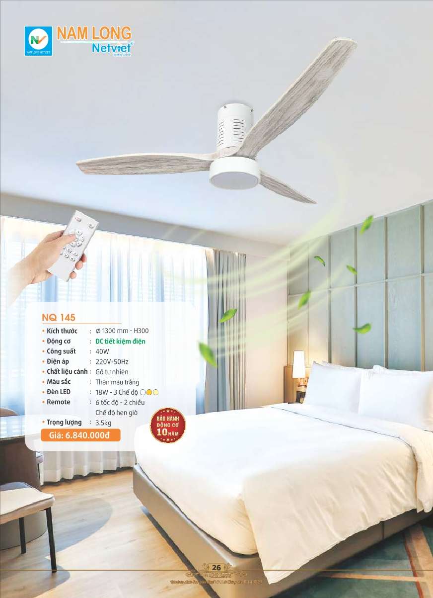 Quạt trần Nam Long Netviet NQ 145
