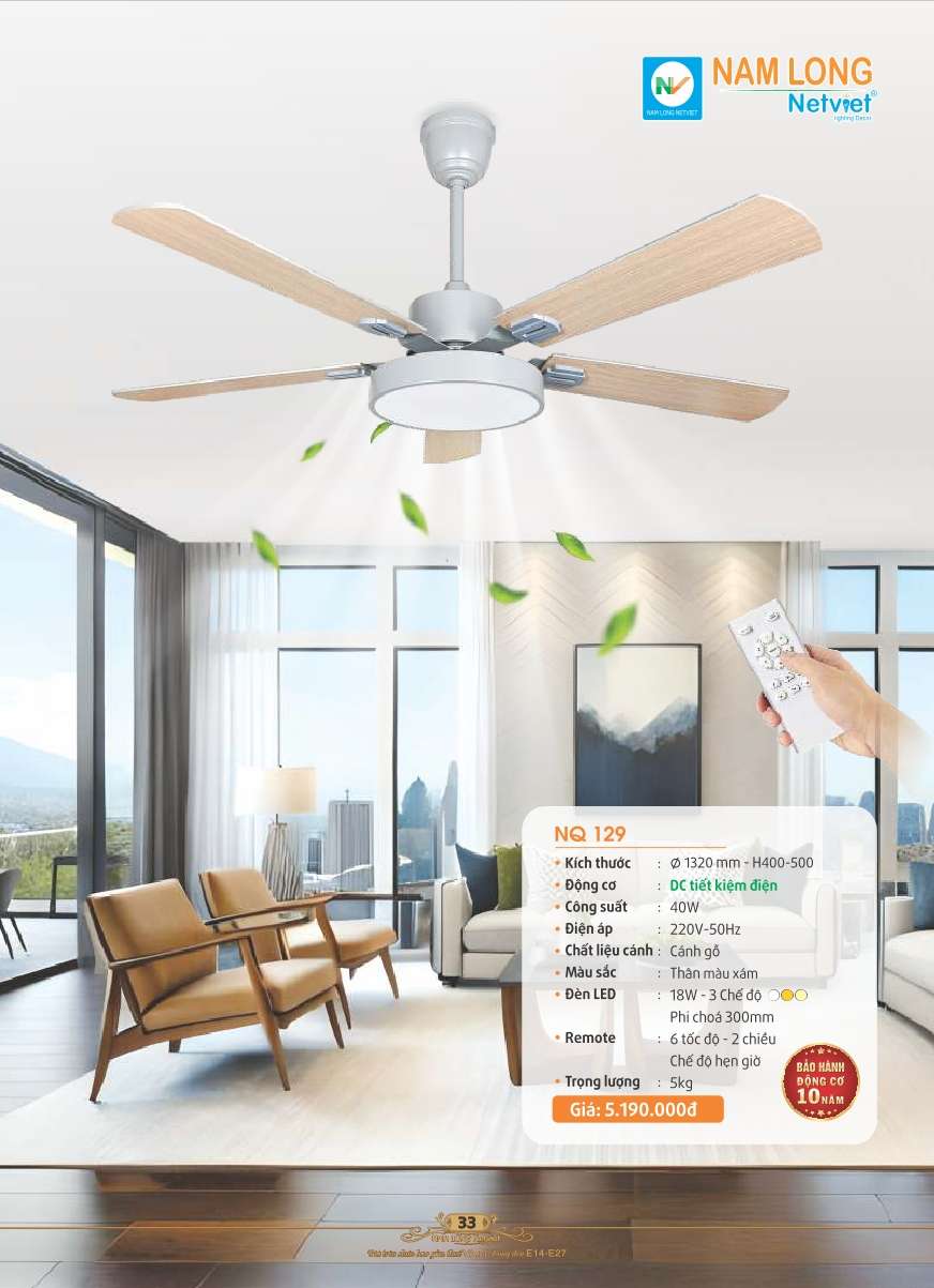 Quạt trần Nam Long Netviet NQ 129