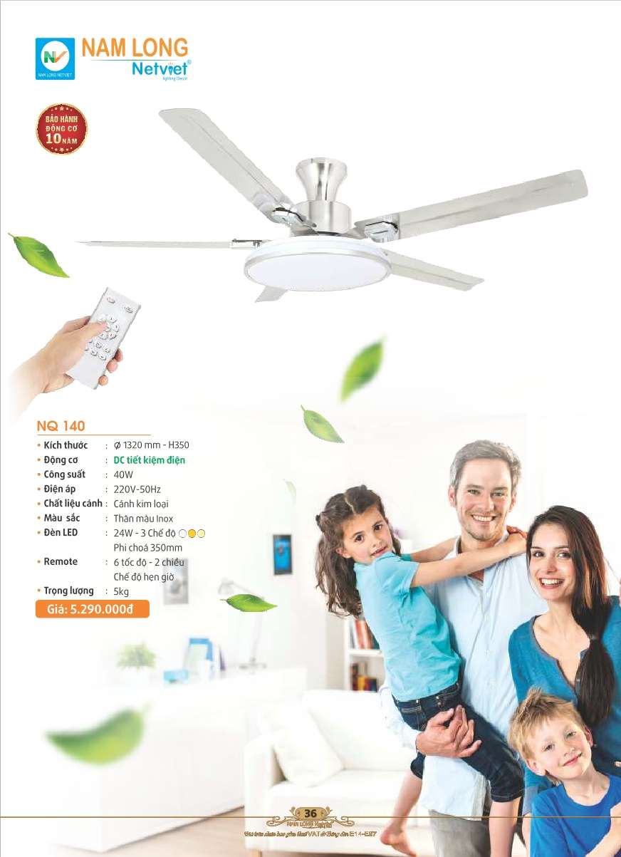 Quạt trần Nam Long Netviet NQ 140