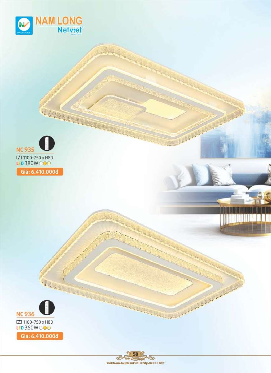Đèn mâm Nam Long Netviet NC 935, NC 936