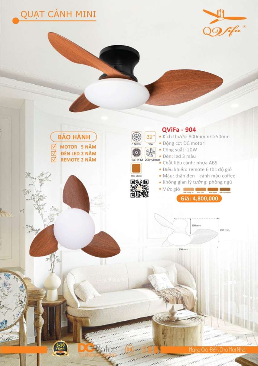 Quạt trần QViFa - 904