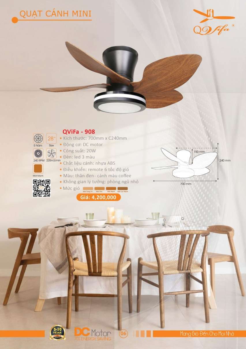 Quạt trần QViFa - 908