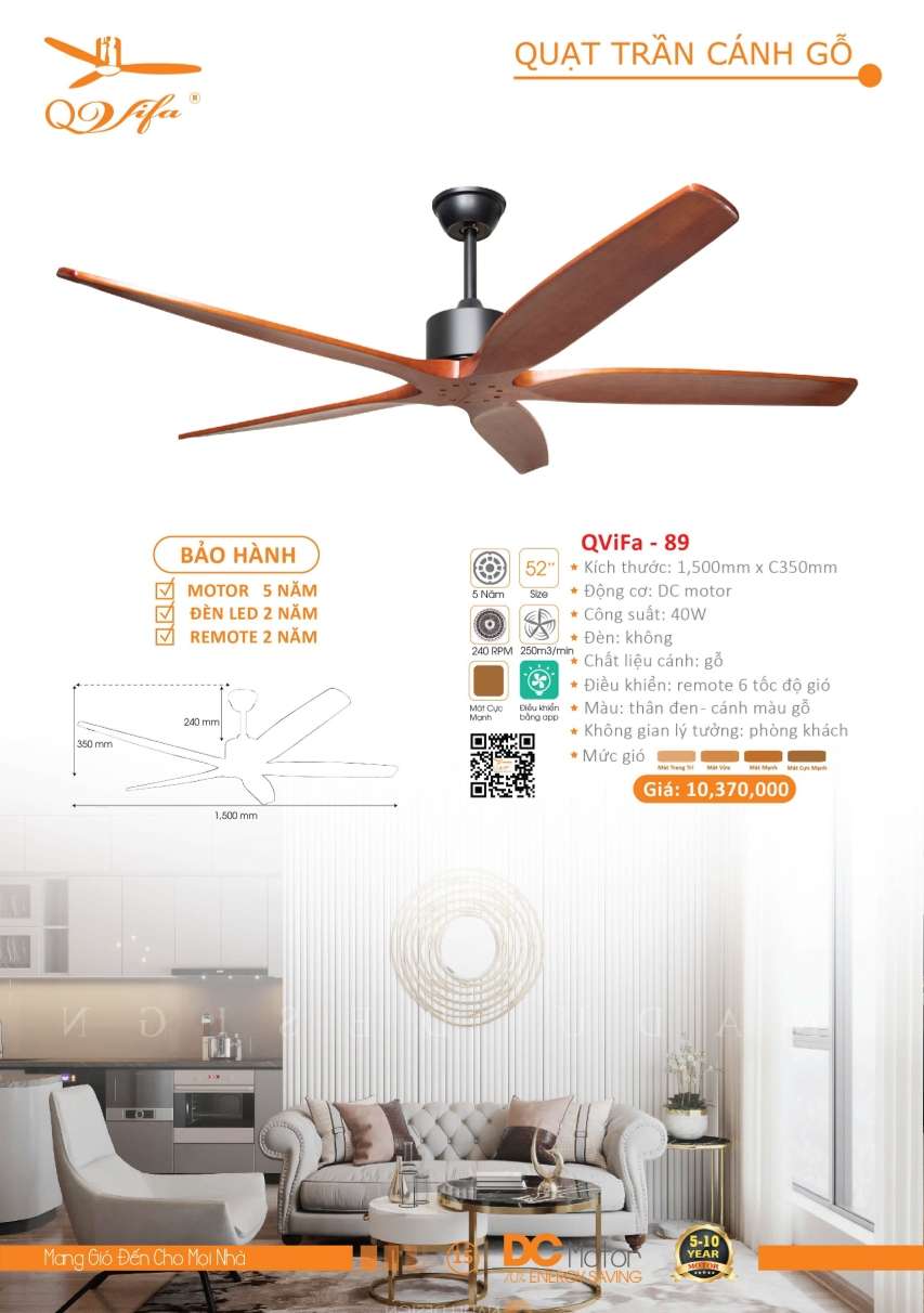 Quạt trần QViFa - 89