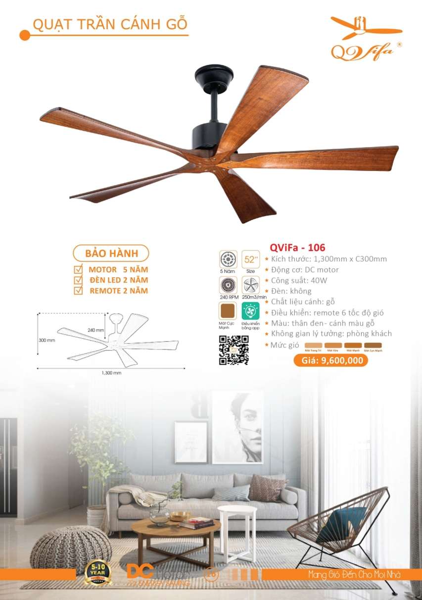 Quạt trần QViFa - 106