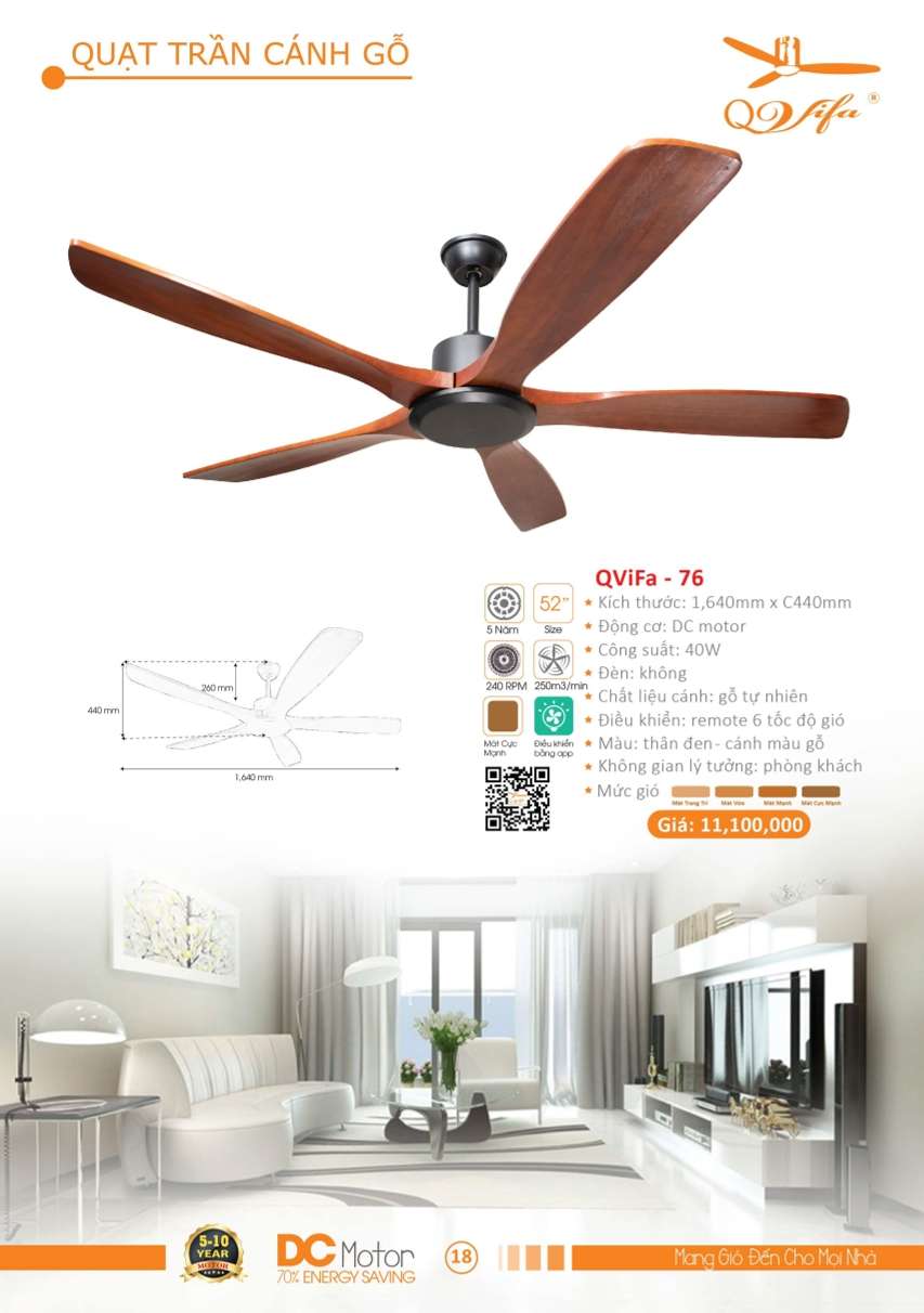 Quạt trần QViFa - 76