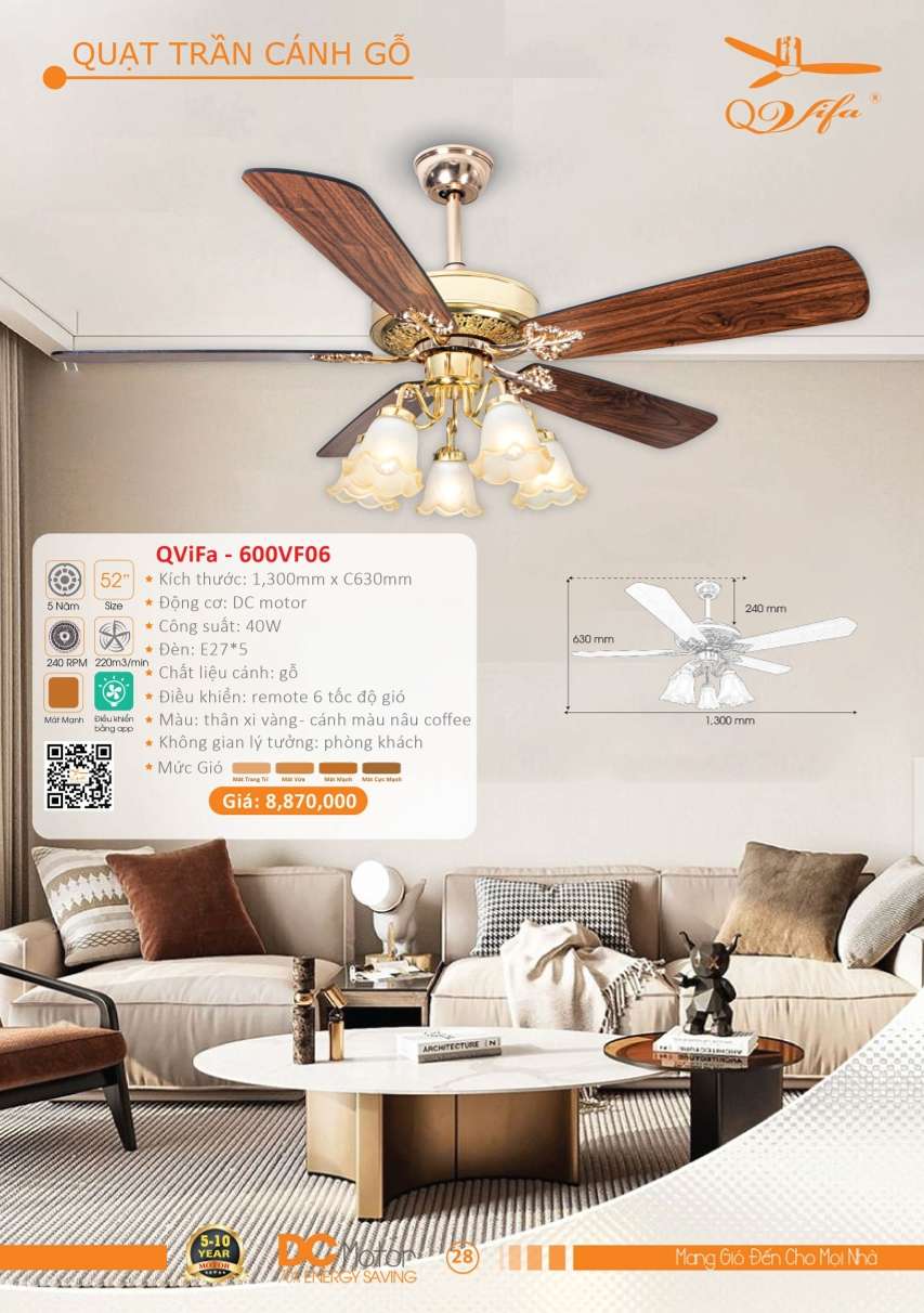 Quạt trần QViFa - 600VF06