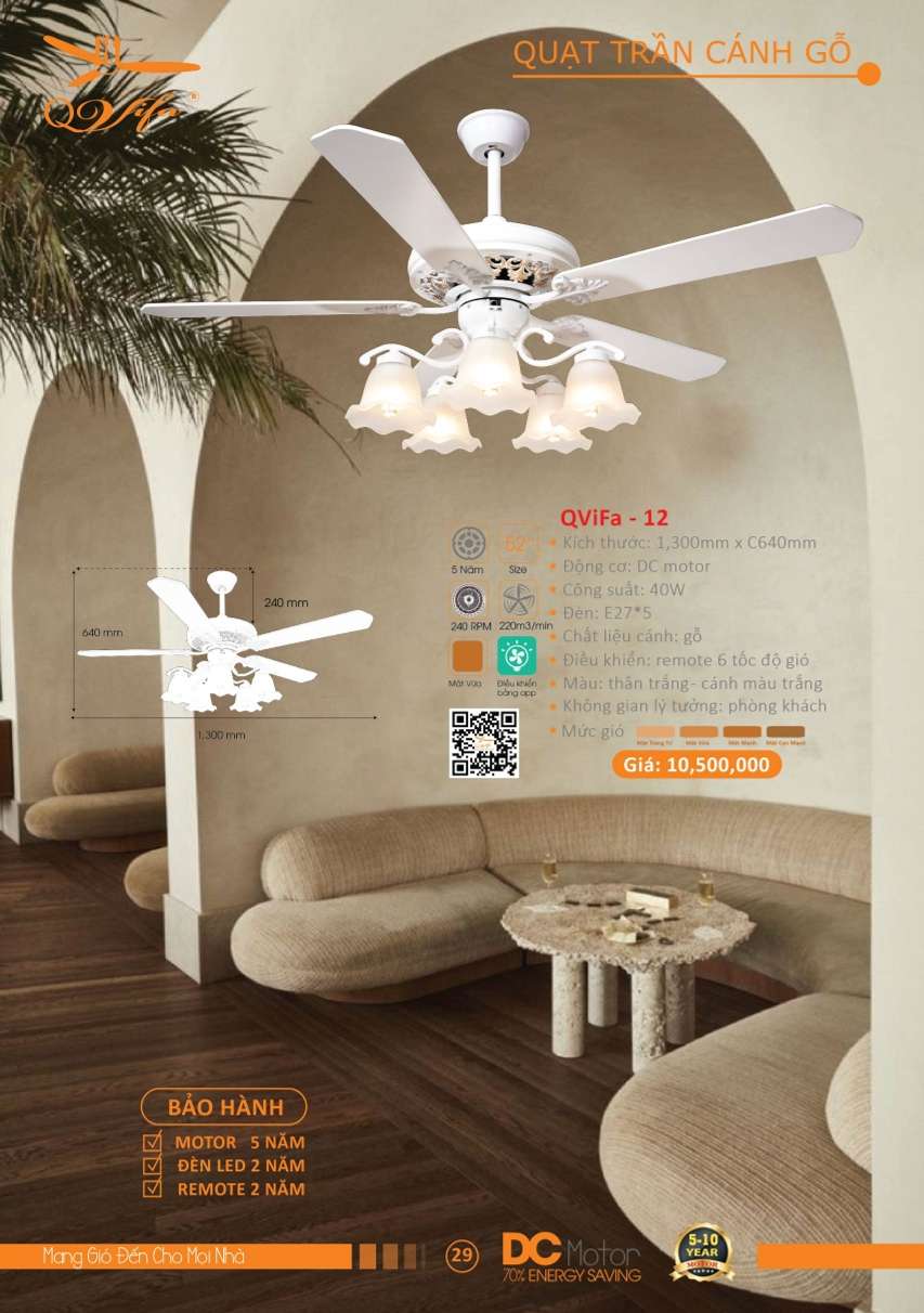 Quạt trần QViFa - 12