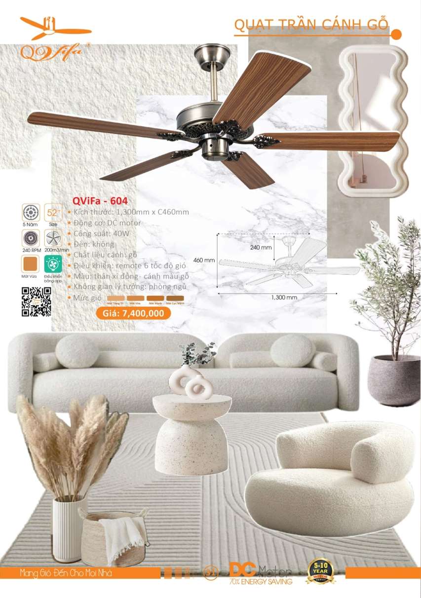 Quạt trần QViFa - 604