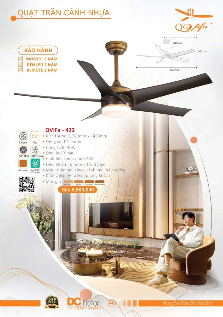 Quạt trần QViFa - 432