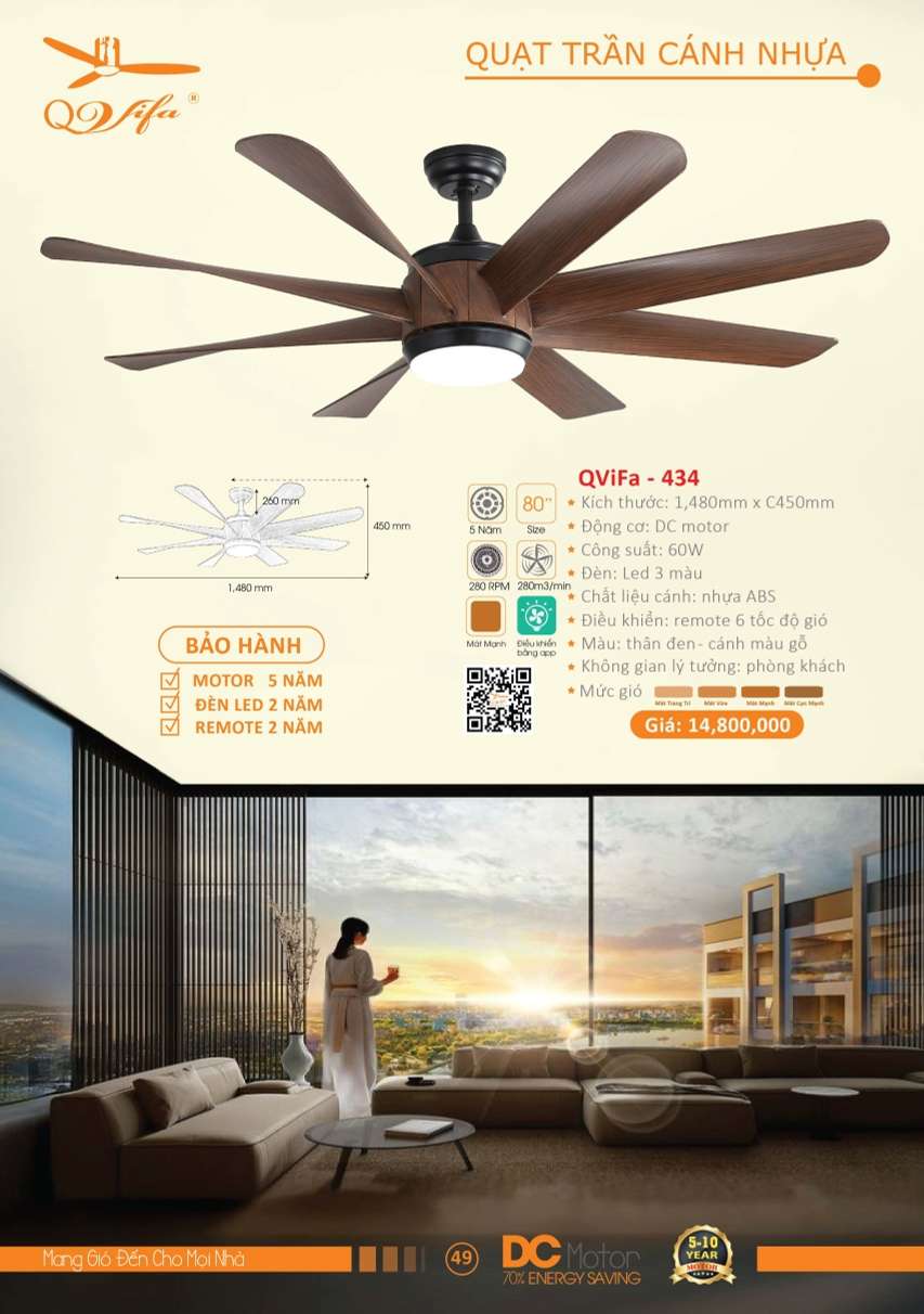 Quạt trần QViFa - 434