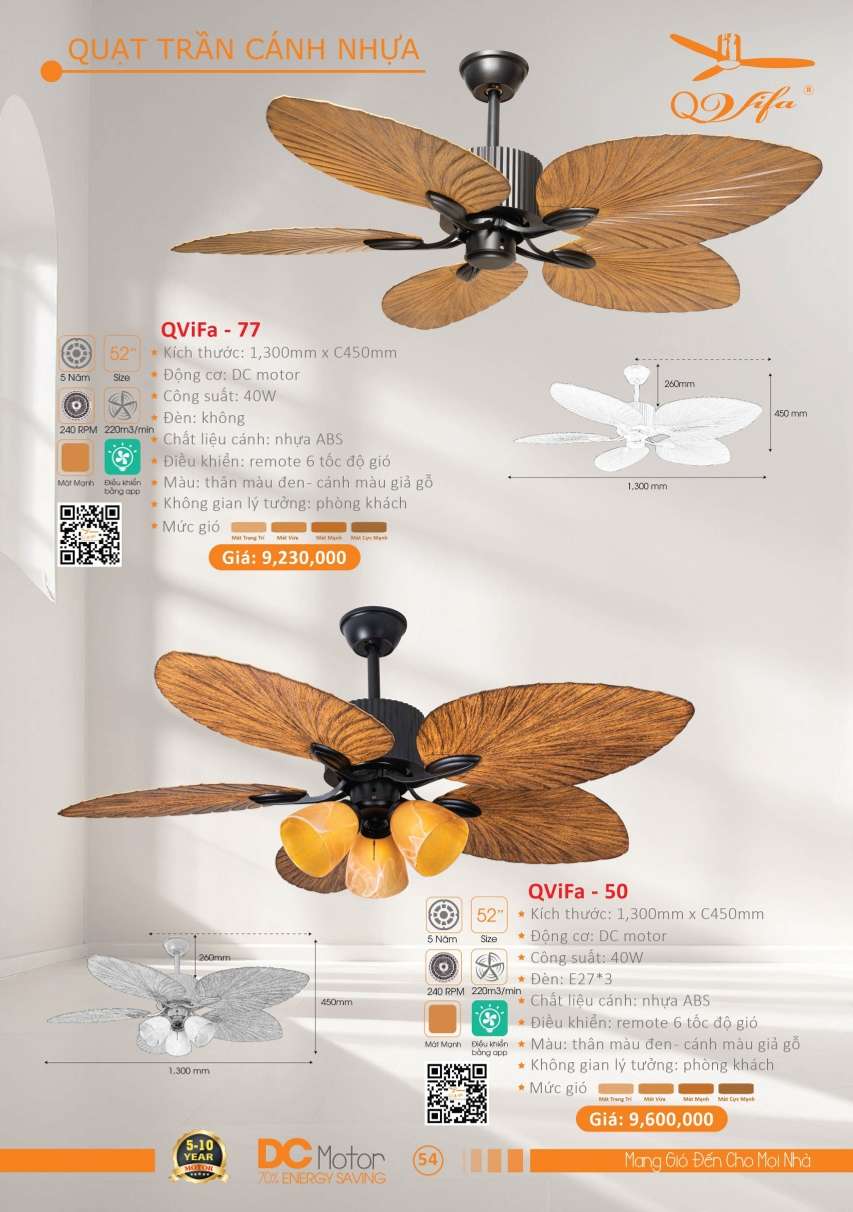 Quạt trần QViFa - 77, QViFa - 50